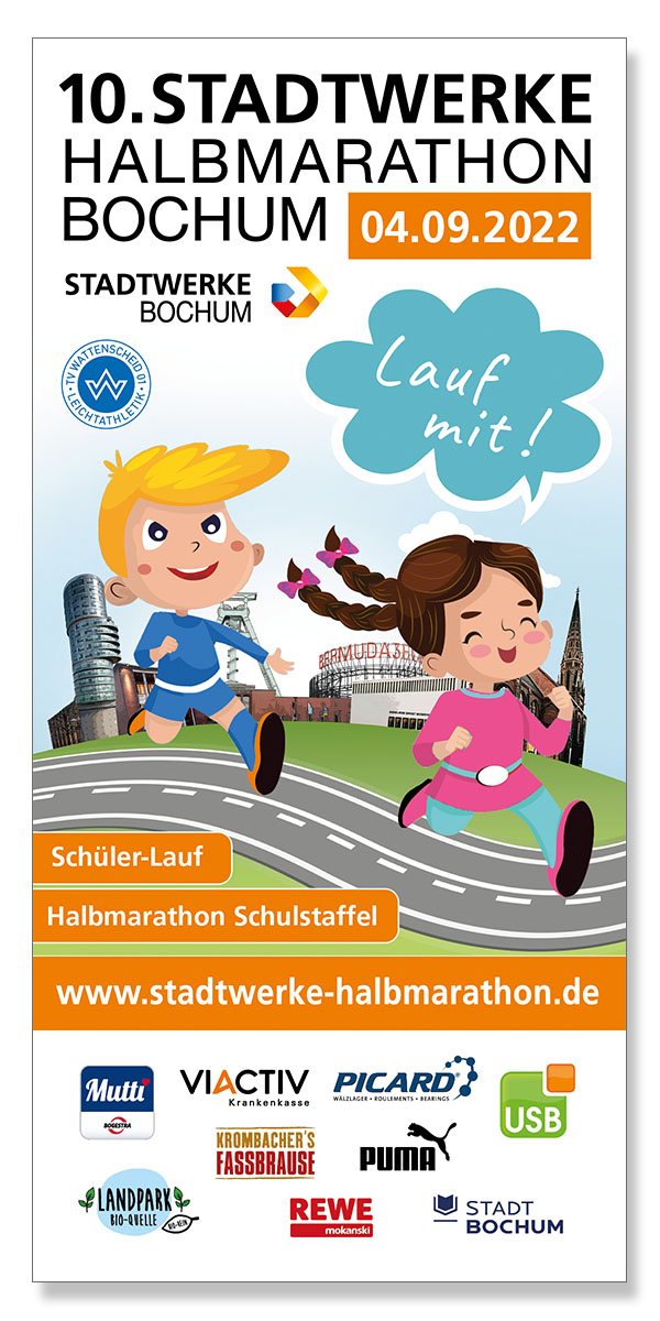 Flyer Schulstaffel Stadtwerke Bochum Halbmarathon 2022